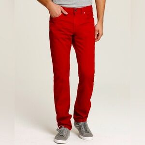 J Brand Kane Slim Straight Red Denim Jeans Size 30 Designer Premium EUC